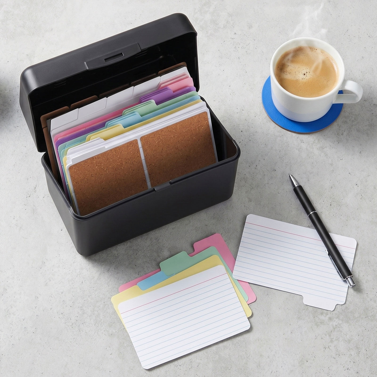 Card Index Box - مجموعتان من صناديق تخزين البطاقات المكتبية