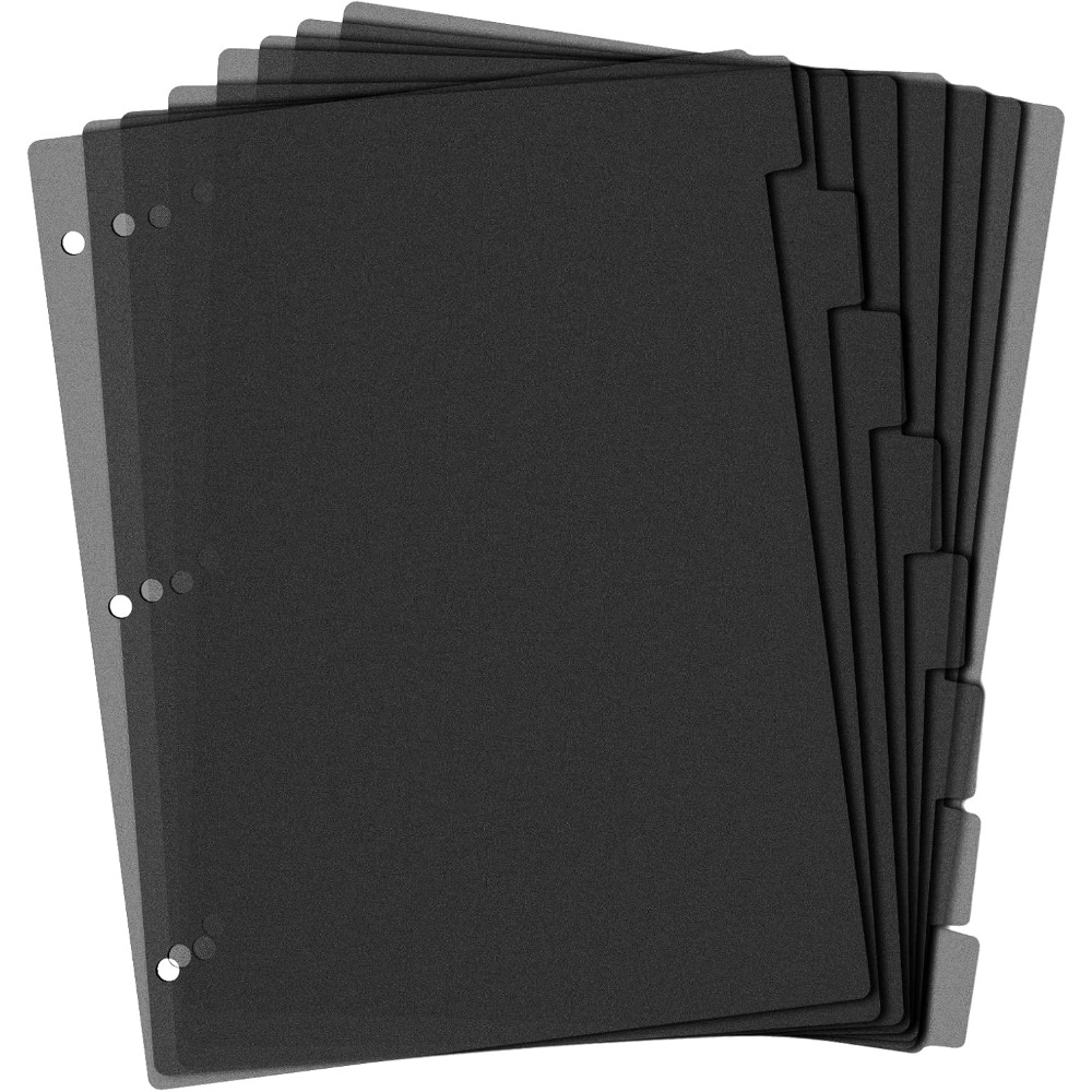 Tab Divider A4 - 8 فواصل بلاستيكية سوداء مقاس A4