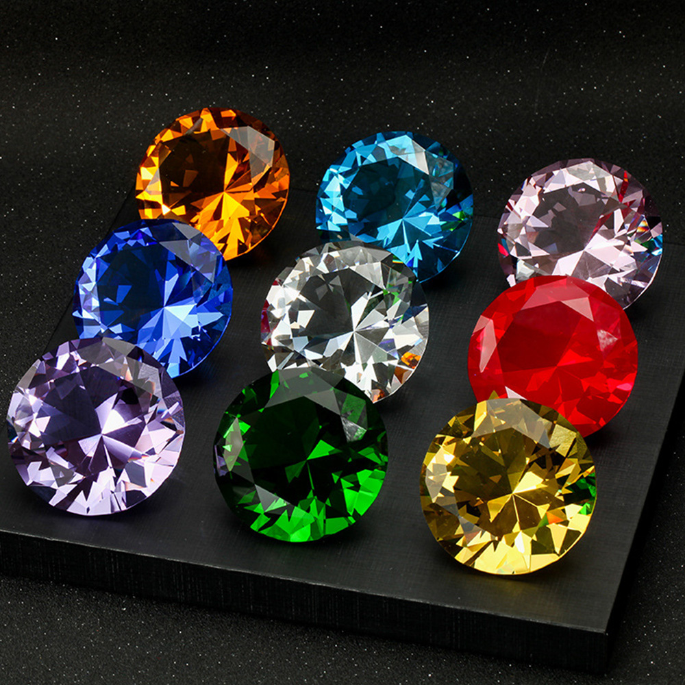 Paper Weight Crystal - 10 ألوان كريستال الماس على شكل