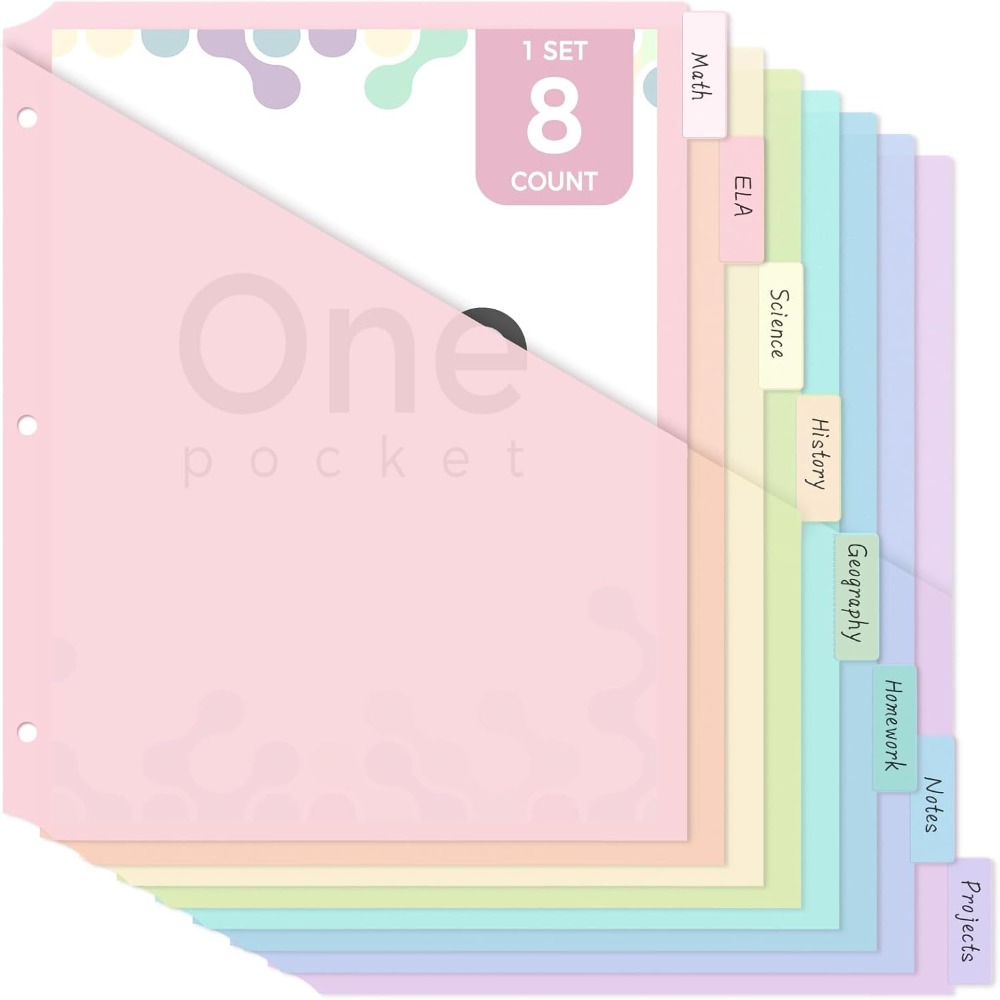 8 قطع من فواصل المجلدات المتين - مراجعة Tab Divider A4 وسعره