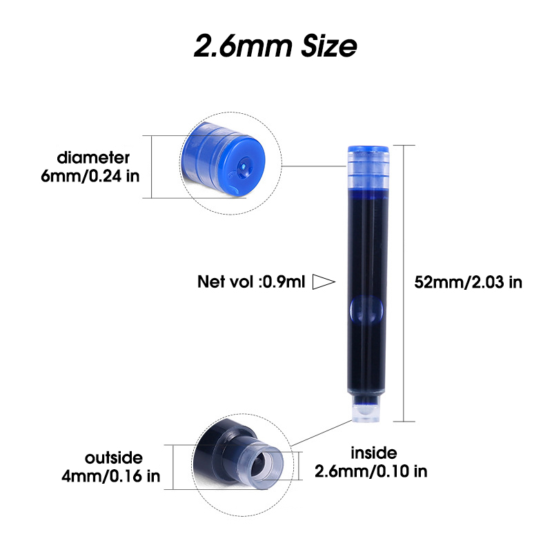 50 قطعة من خراطيش حبر أقلام ال - مراجعة Fountain Pen Bottled Ink وسعره