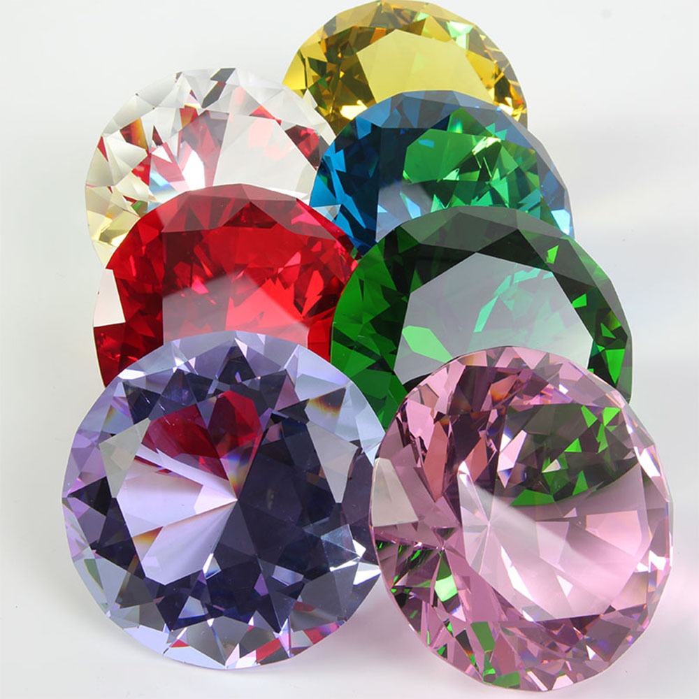 10 ألوان كريستال الماس على شكل - مراجعة Paper Weight Crystal وسعره