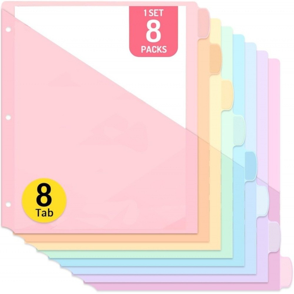 8 قطع فواصل ملفات بلاستيكية بح - مراجعة Tab Divider A4 وسعره