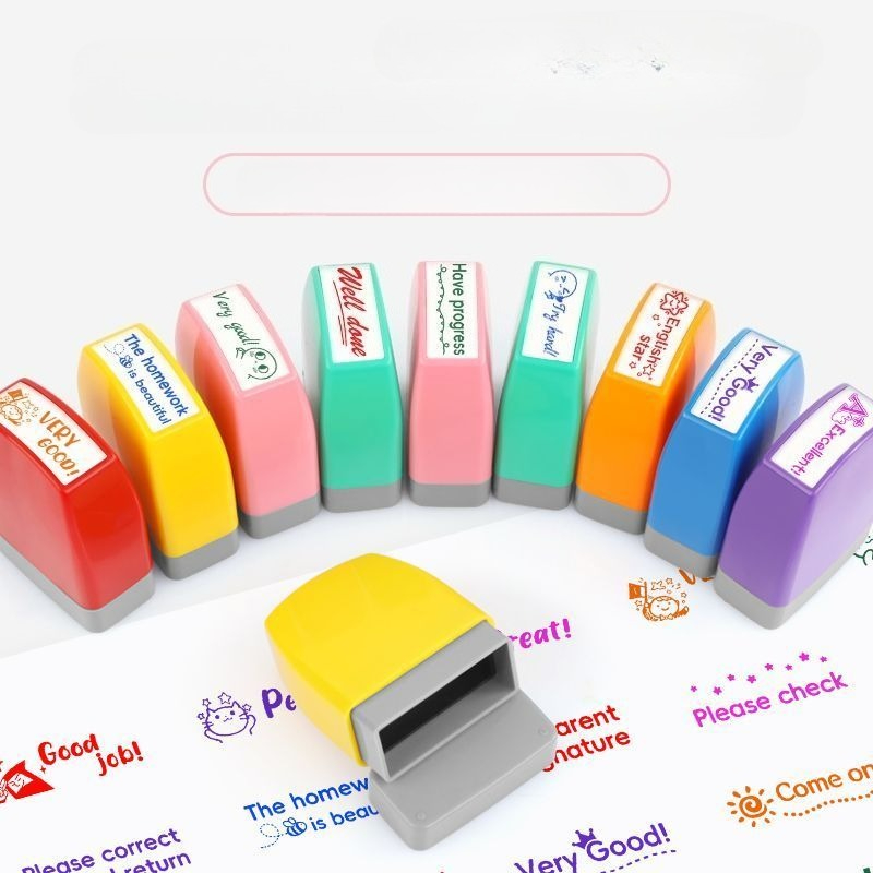 5 قطع أختام ملونة للمعلمين، أخ - مراجعة Rubber Date Stamp وسعره